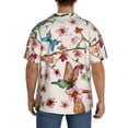 thumbnail image 5 of Easygdp Watercolor Floral With Butterflies Men's Casual Short-sleeved Shirt with Pocket and Button Suitable for Beach Vacation Leisure - Small, 5 of 7