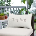 thumbnail image 5 of Sunbrella Sorra Home Indoor/Outdoor  Lumbar "Unplug" Embroidered Pillow 20 x 13 x 6 in - Tan, 5 of 5