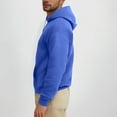 thumbnail image 4 of Zylanna Men's Pullover Hoodies, Long Sleeve Elastic Workout Running Hooded Sweatshirt Athletic Jacket with Pockets Blue Size S, 4 of 9