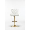thumbnail image 4 of Brightcast 2-piece Velvet Tufted Gold Bar Stools in White, 4 of 5