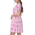 thumbnail image 2 of Easygdp Breast Cancer Awareness 1 para Vestido Transpirable de Mujer, Vestido Suelto de Manga Corta con Pliegues y Bolsillos para el Verano, 2 of 6