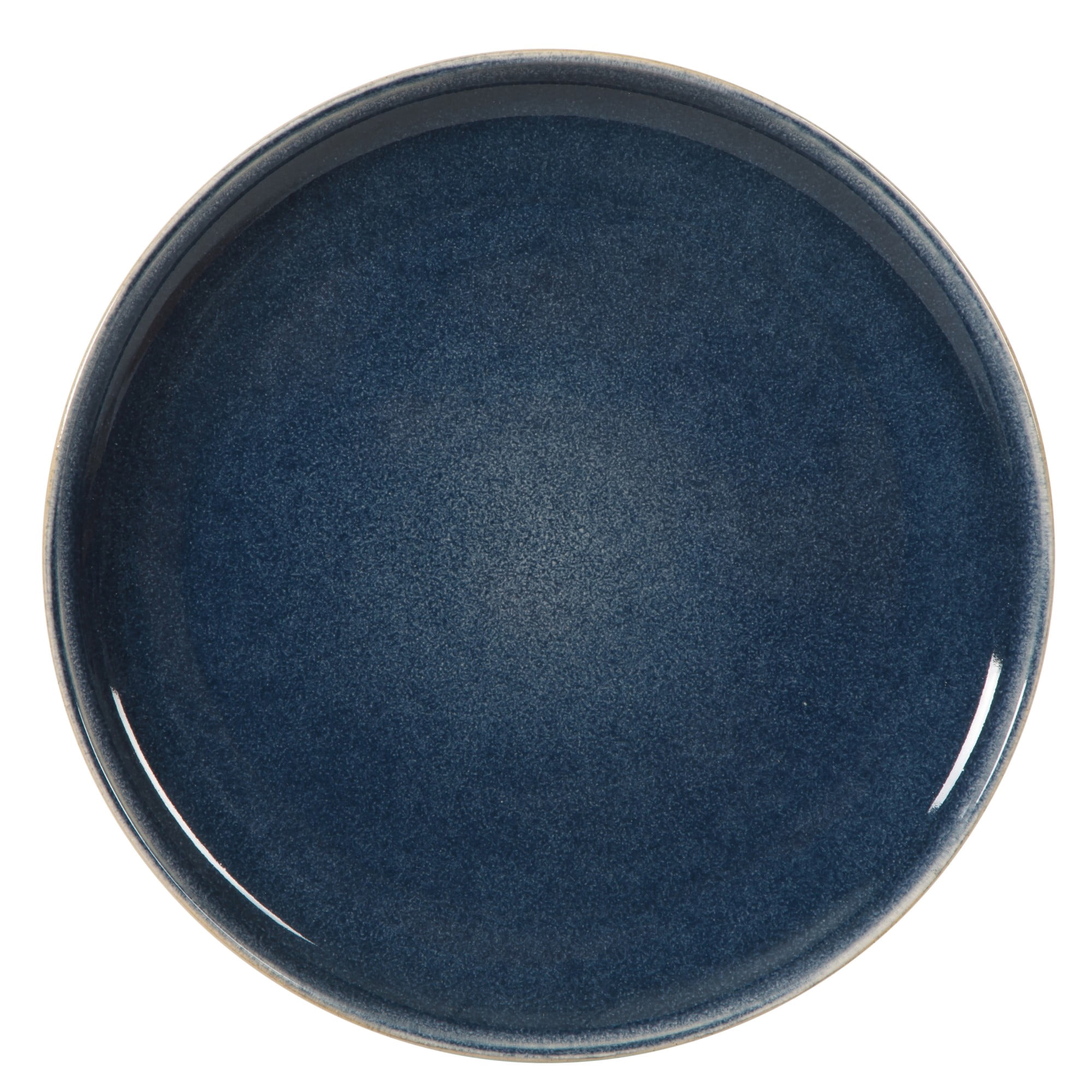 Gibson Elite Manila Bay 12-Piece Stoneware Dinnerware Set, Service for 4, Reactive Glaze Modern Artisan Plates, Bowls & Mugs, Blue, Round Design