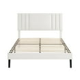 thumbnail image 5 of Aukfa Queen Size Bed Frame with Upholstered Adjustable Headboard, Faux Leather Platform Bed with Wood Slats Support, No Box Spring Needed, White, 5 of 8