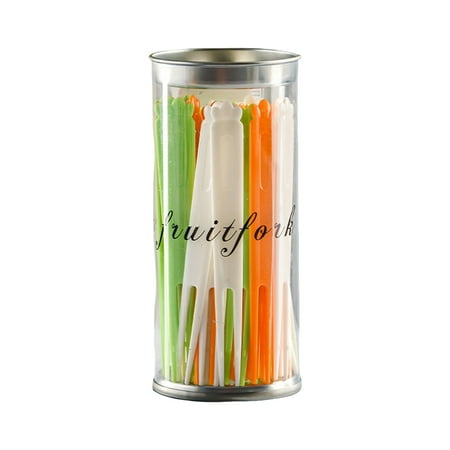 

iaksohdu 36Pcs/Box Fruit Fork Carrot Shape Food Grade Plastic Cake Dessert Food Cocktail Pick Toothpick Kitchen Accessories