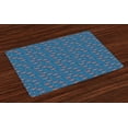 thumbnail image 1 of Ambesonne Under the Sea Place Mats Set of 4, Crabs Anchors, Standard Size, Blue Orange Pale Brown, 1 of 4
