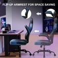 thumbnail image 6 of GTPLAYER Video Gaming Chair, Ergonomic Computer Gaming Chair with Flip-Up Armrests and Adjustable Height, Comfortable Desk Chairs with Built-in Lumbar Support, Recliner with 360°Swivel (Blue), 6 of 16