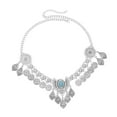 thumbnail image 2 of Cadena de joyería para mujer, estilo occidental, con dijes decorativos étnicos. Tocado Plata, 2 of 9