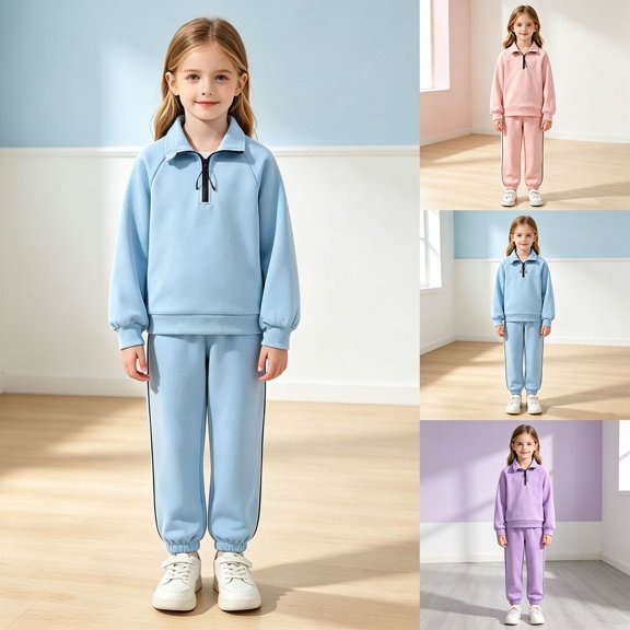 MuXiKeJi Clothes Girls Outfits Size 6 Letter Print Long Sleeve Cute Pullover Hoodie Sweatshirt and Jogger Sweatpants Clothing Fall Outfits for Girls