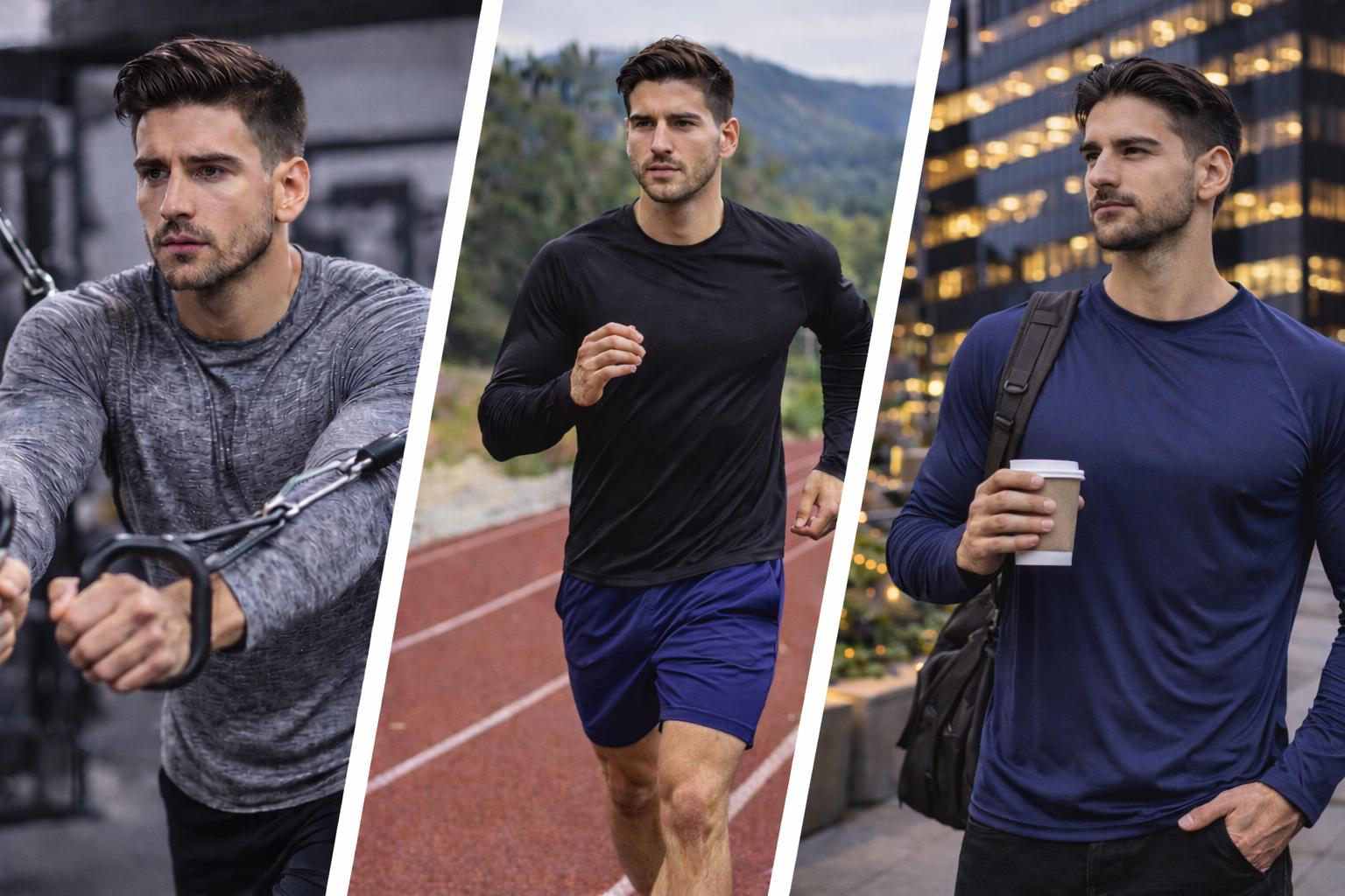 Daresay Men's Dri-Fit Long Sleeve T-Shirts, 4-Pack photo 2
