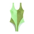 thumbnail image 6 of Fesfesfes Monokini for Women Boat Neck Swimsuit 2023 New Fashion Style Beachwear Quick Dry Outside Single Wearing Swimsuit Gradual Change One-piece Gradual Change Spring Saving Sale, 6 of 6