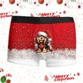 thumbnail image 5 of Festive Reindeer Snowflake Print Underwear Soft Breathable Comfortable Briefs For Holiday Giving Comfort Fit Stretch Waistband No Ride up Spandex No Sweat Mens Underwear Briefs Large Pouch 2x Red 2XL, 5 of 5