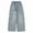 Blue, variant on WERYOUNG Girls Streetwear Jeans Pants Summer Stylish Stretch Elastic Waist Straight Wide Leg Pants With Pockets Breathable Outdoor Wear Pants,Blue,10-11 Years