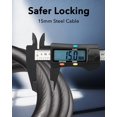 thumbnail image 4 of Keystp Bike Lock Cable, Up To 15Mm Thicker Steel Cable, High Security 5-Digit Resettable Combination Anti-Theft, With Mounting Bracket For Bikes And Scooters(Black, 4 of 4