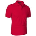 thumbnail image 4 of Jalioing Men's Golf Shirt Collared Short Sleeve Button Shirts Solid Color Classic Work Tops Summer Clothes, 4 of 6