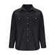 thumbnail image 4 of pstuiky Camisas casuales de manga larga para hombre, Camiseta lisa de manga larga con cuello vuelto para hombre, blusa informal, elegante, cómoda, con bolsillos y botones Tops de hombre xxxl, 4 of 5