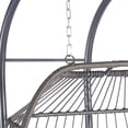 thumbnail image 4 of Aukfa Double Swing Egg Chair with Stand 2 Person Indoor Outdoor Wicker Loveseat with Cushions, Beige, 4 of 10