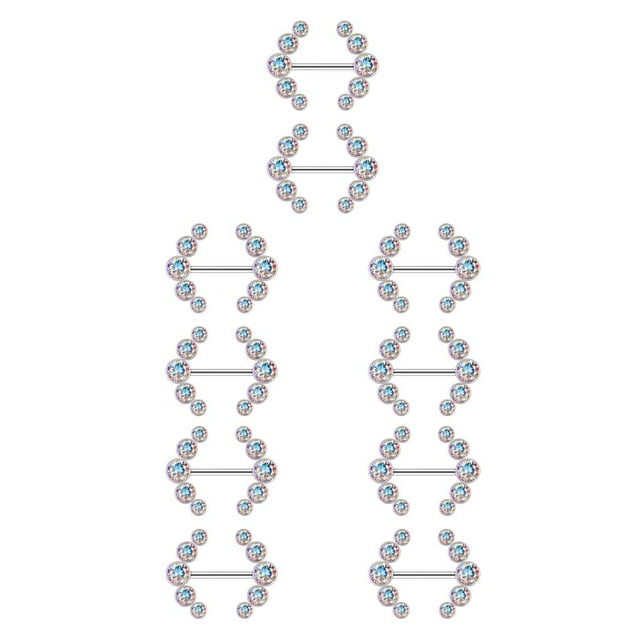 tamizeot Bague de Mamelons en Acier Inoxydable Accessoire de Mode Décoration Corporelle pour Femmes Électroplaqué 5Ensemble