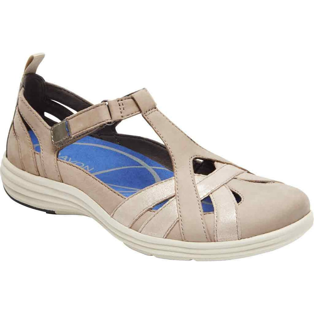 Aravon Women's Aravon Beaumont Fisherman Sandal Stone Leather 9.5 B
