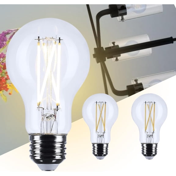 Satco S12470 LED A19 Light Bulbs 12.5W 120V 3500K High Lumen E26 Medium Base Dimmable (6 Pack)