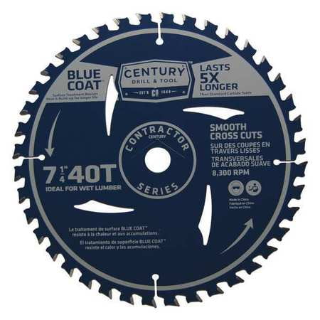 UPC 081838102067 product image for CENTURY DRILL AND TOOL 10206 Contractor Finishing Blade,7-1/4 in.,40T G4092746 | upcitemdb.com