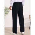 thumbnail image 3 of INSPIRE CHIC Men's Pleated Side Pockets Breathable Lightweight Linen Dress Pants 38 Black, 3 of 5