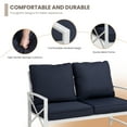 thumbnail image 4 of Walsunny 2-Piece Patio Furniture Set, Outdoor Furniture with Loveseat Sofa Coffee Table Metal Patio Set with Detachable Cushions, Navy Blue, 4 of 7