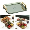thumbnail image 3 of Snacks Plate Home Decorative Platter Divided Serving slip base divided Dishes for Nuts Kitchen M Green, 3 of 9