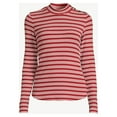 thumbnail image 5 of Free Assembly Women's Button Shoulder Mock Neck Ribbed Top with Long Sleeves, 5 of 6