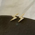 thumbnail image 3 of Women Cute 925 Silver,Gold Stud Earring Cubic Zircon Jewelry Wedding Gift A Pair, 3 of 3