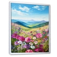 thumbnail image 2 of Designart "Mountain Countryside Adorned With Pansies" Pansies Floater Framed Wall Art Prints, 2 of 5