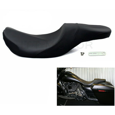 HTTMT- Black Low Profile 2-Up Seat W/ Mounting Bracket For Harley Road Glide FLTR