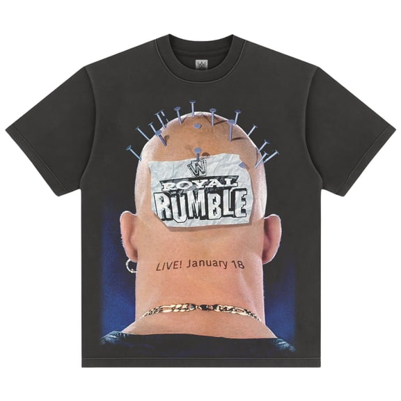 Men's Black "Stone Cold" Steve Austin Royal Rumble 1998 Boxy T-Shirt