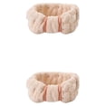 thumbnail image 2 of Qarigey Banda para el cabello de cara Coral Fleece Diadema Accesorios de peinado Beige Type2 NO2, 2 of 6