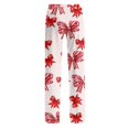 thumbnail image 7 of Women's Bow Print Wide Leg Pajama Pants, Elastic High Waist Loose Sleep Pants Casual Loungewear Trousers, L, 7 of 7
