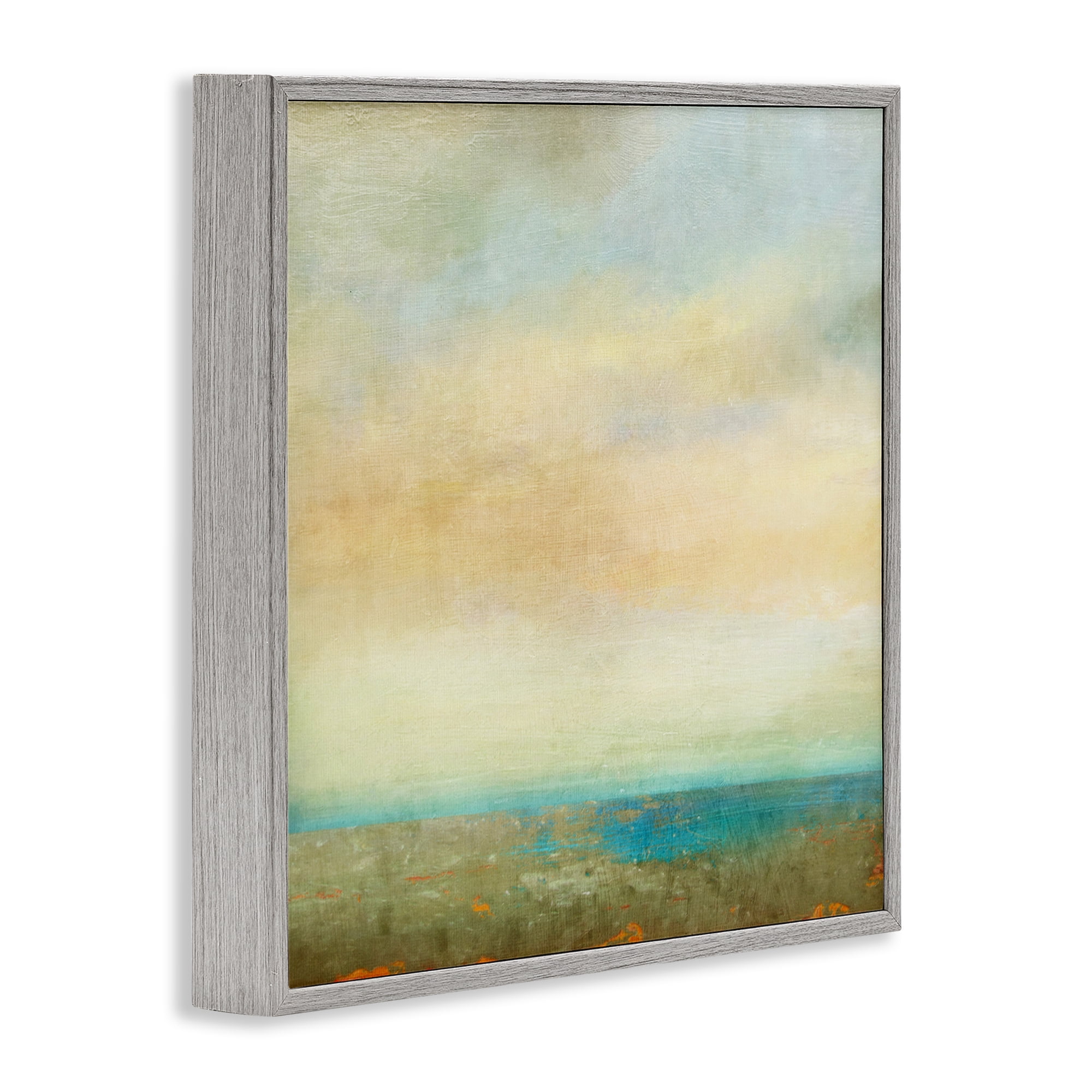 Stupell Industries Abstract Sunlit landscape Landscape Painting Gray Framed Art Print Wall Art, 12 x 12