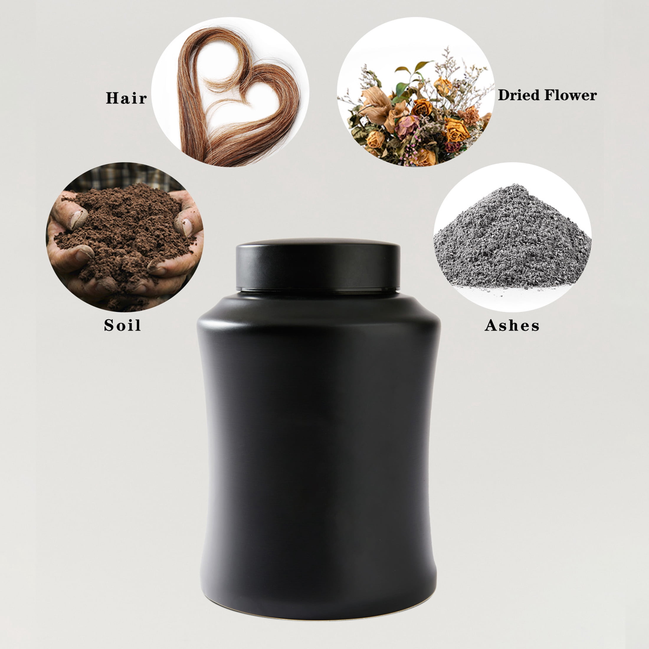 Urn for Ashes Adult Male/Female Black Large Cremation Urns for Man/Women Human Remains Ashes Stainless Steel Keepsake