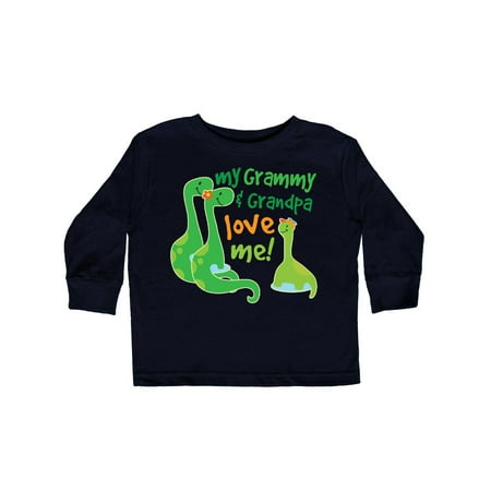 

Inktastic My Grammy and Grandpa Love Me Grandson Dinosaur Gift Toddler Boy Girl Long Sleeve T-Shirt