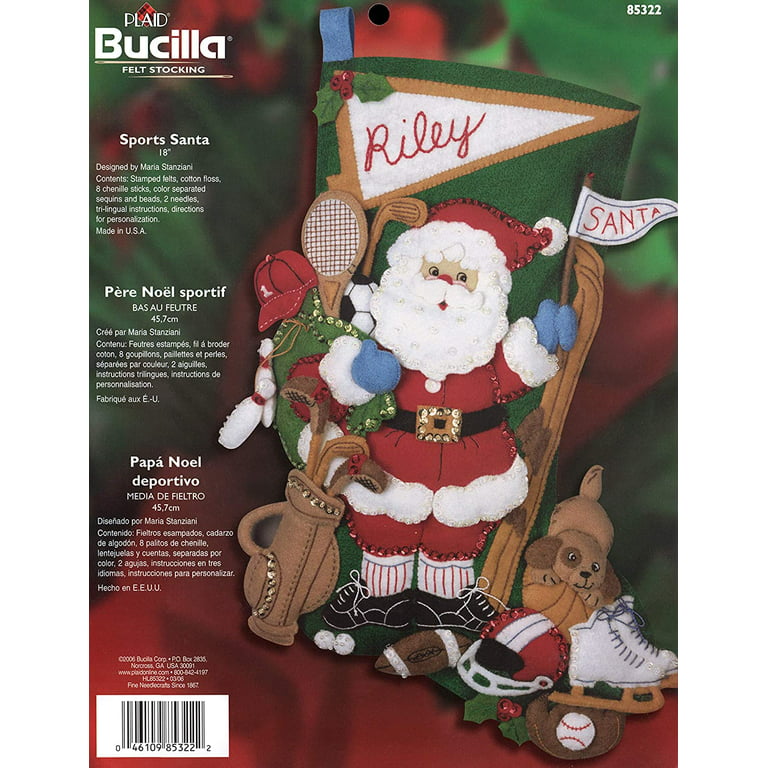 Bucilla Felt Stocking KIT, Teamwork Santa