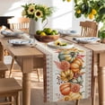 thumbnail image 2 of Table Runner 36 Inches Long for Kitchen Dining, Orange Pumpkins Fall Dresser Scarf Farmhouse, Dining Table Decorations for Wedding/Parties, Boho Thanksgiving Botanical Floral 13 x 36 In, 2 of 9