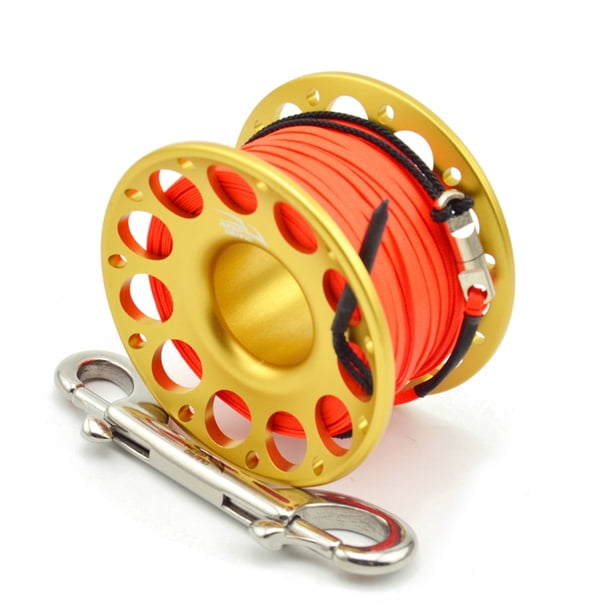 Naiovety Carrete de carrete de buceo Keep, carretes de cuerda de poliéster de Color sólido portátiles, accesorios subacuáticos de pesca de con Deportes acuáticos Oro 30m Naiovety OD003289-03