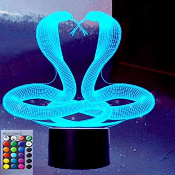 YSTIAN 3D Snake Night Light led Lamp Illusion 16 Color Changing Table Desk Decoration Lamps Birthday Gift Acrylic Base USB Cable Toy