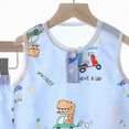 thumbnail image 4 of TOWED22 Toddler Baby Boy Summer Clothes Short Sleeve Truck T-Shirt Stretch Shorts Casual Set Light Blue,7-8 Y, 4 of 4