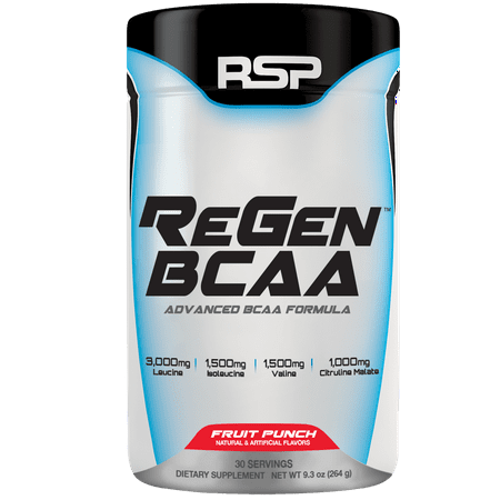 RSP Nutrition ReGen BCAA Post Workout Powder, Muscle Recovery & Endurance, Amino Acids, Fruit Punch, 30s, Multiple Flavors (Muscle Pharm Assault Best Flavor)
