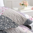 thumbnail image 6 of WannaToo Quilt Set 3 Piece Microfiber Quilts Reversible Bedspreads Patchwork Coverlets Floral Bedding Set All Season, Grey Rose, King size, 6 of 8