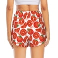 thumbnail image 4 of Uemuo Tomatoes Pattern Women's Athletic Shorts High Waisted Running Shorts with Liner Pockets Gym Elastic Workout Shorts-Medium, 4 of 9