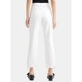 thumbnail image 3 of Time and Tru Women's and Women’s Plus High Rise Straight Leg Jeans with Raw Hem, 27.5” Inseam, Sizes 0-22, 3 of 5