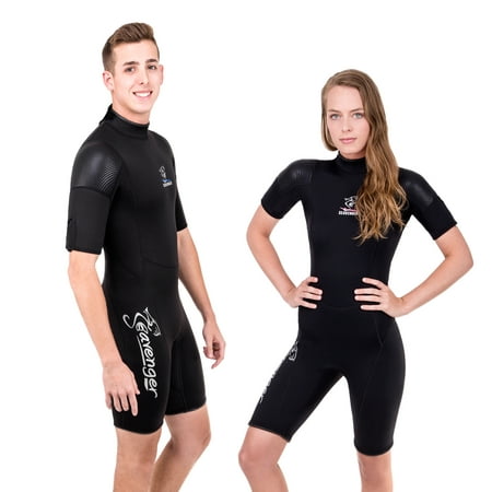 Seavenger 3mm Shorty Wetsuit with Stretch Panels, Perfect for Scuba Diving, Snorkeling, Surfing (Men's