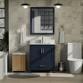 thumbnail image 2 of Jacques 30 in. W x 22 in. D Navy Blue Bath Vanity, Carrara Marble Top, and 28 in. Mirror, 2 of 9