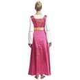 thumbnail image 4 of Nyeemya Women's 2 Piece Lyrical Dance Outfit Liturgical Worship Maxi Dress with Praise Dance Tunic Hot Pink&White XL, 4 of 7