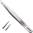 thumbnail image 1 of Curacoro Pince à Cils - Pince à Cils Professionnelle et de Précision à Pointe en Fibre pour Extensions de Cils, Pinces Multi-Formes et Usages pour le Volume, l'Isolation et les Cils Classiques (Argent, la Classique), 1 of 8